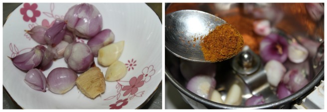 grind shallots withumin powder
